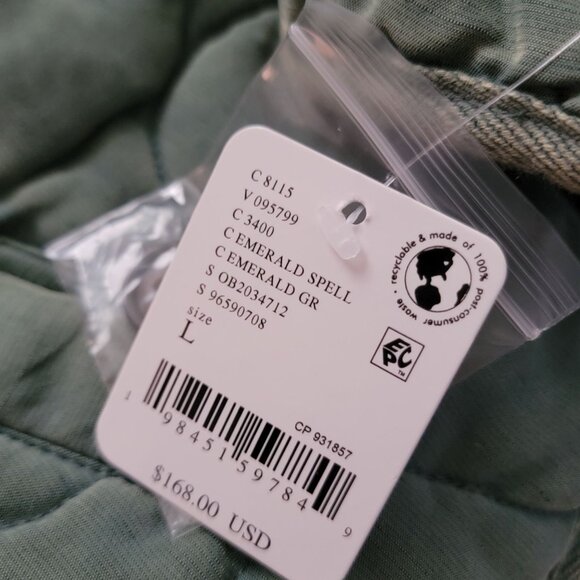 Free People Aura Liner BomberJacket Women L Boho Indie Grunge Green Hipster Y2K - Picture 5 of 8